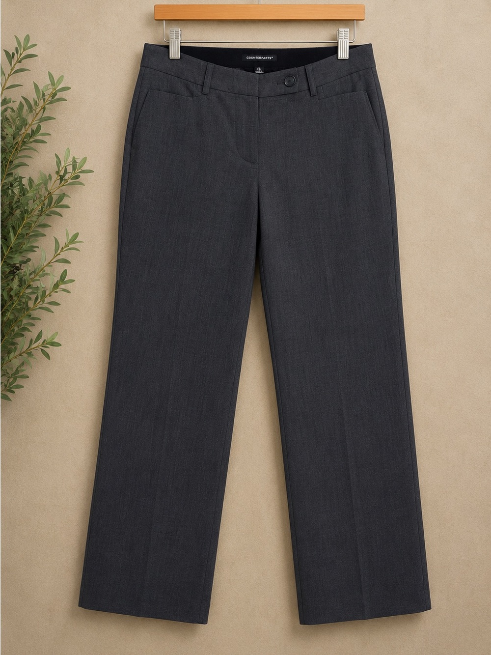 Counterparts Women’s Gray Dress Pants Size 12 Straight Leg Career Office Slacks